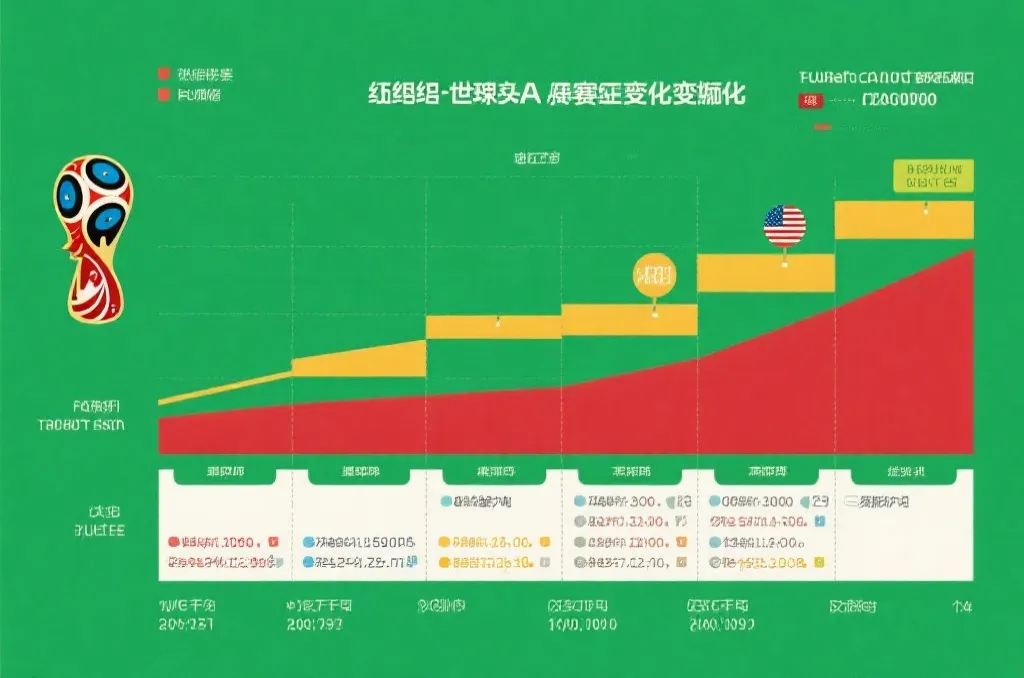 北美球队世界杯赛程数据对比图，展示小组赛与淘汰赛阶段变化